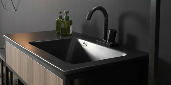 ARREDO BAGNO CANDID BLACK CONSOLLE CERAMICA NERA XILON CM.88X50 STOCK