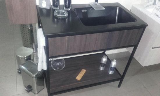ARREDO BAGNO CANDID BLACK CONSOLLE CERAMICA NERA XILON CM.88X50 STOCK