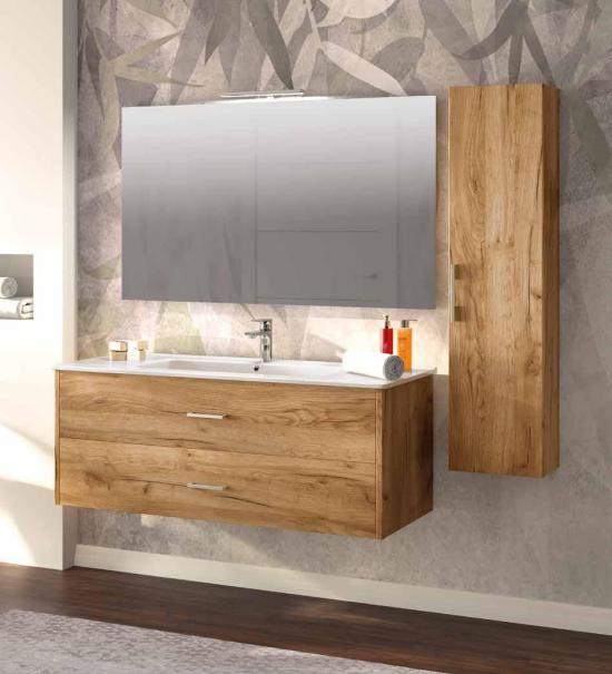 ARREDO BAGNO ECOSLIM 121+COLONNA 30 FINITURA LEGNO K003 LEGNO K005 K001 K009