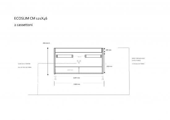 ARREDO BAGNO ECOSLIM 121 FINITURA LEGNO K003 LEGNO K005 K001 K009