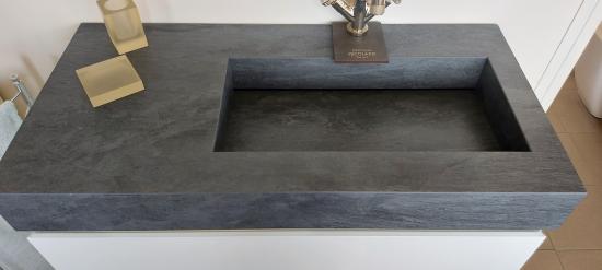ARREDO BAGNO FREEDOM ARDESIA NERO 100 A TERRA 3 CASSETTONI FINITURA BIANCO OPACO