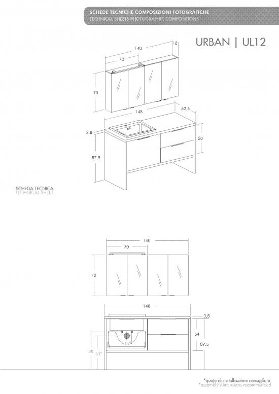 ARREDO BAGNO LAVANDERIA UL12 cm.140 + 135 COLONNA PORTA LAVATRICE - ASCIUGATRICE