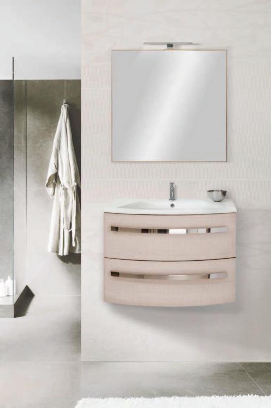 ARREDO BAGNO MOBILE CIRCLE 93 GLOBAL TRADE TR5707 CONSOLLE INTEGRALE RESINA E SPECCHIO