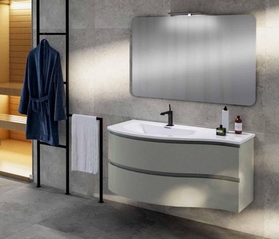 ARREDO BAGNO MOBILE CIRCLE1102CL CM 110 FINITURA LACCATO OPACO RAL7004
