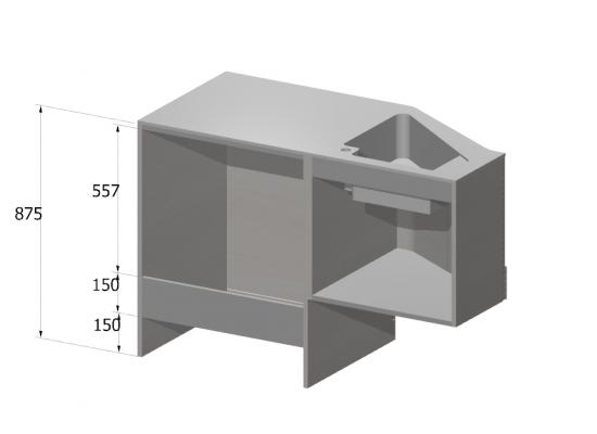 ARREDO BAGNO MOBILE CON PORTA LAVATRICE UL11 cm 131 TRANCHE ROVERE SCURO