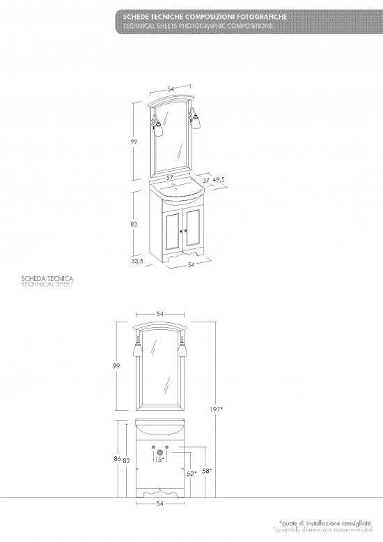 ARREDO BAGNO MOBILE COUNTRY CHIC 01 cm.57 FINITURA DECAPE A SCELTA