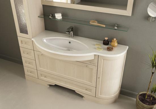 RREDO BAGNO MOBILE COUNTRY CHIC R207 cm.153 FINITURA LEGNO A SCELTA