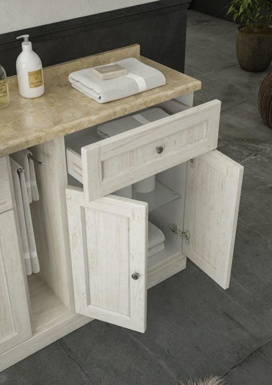 ARREDO BAGNO MOBILE COUNTRY CHIC R210 cm.173 FINITURA DECAPE A SCELTA
