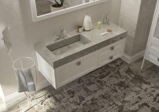 ARREDO BAGNO MOBILE COUNTRY CHIC cm.131 FINITURA A PORO APERTO A SCELTA