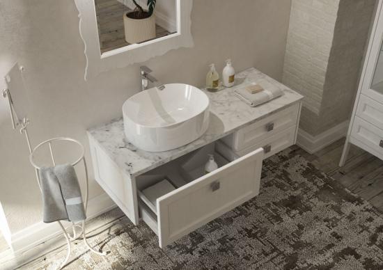 ARREDO BAGNO MOBILE COUNTRY CHIC R212 cm.131 FINITURA A PORO APERTO A SCELTA