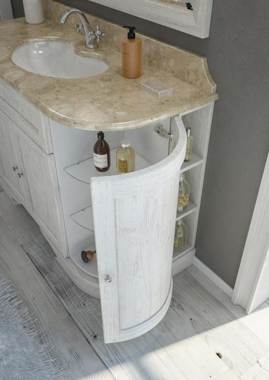 ARREDO BAGNO MOBILE COUNTRY CHIC R215 cm.131 FINITURA DECAPE A SCELTA