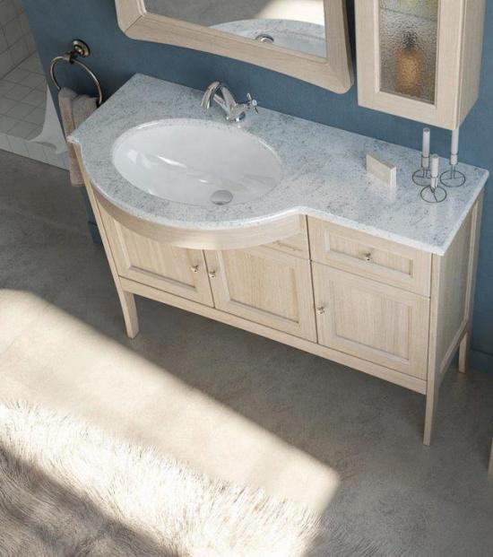 ARREDO BAGNO MOBILE COUNTRY CHIC R216 cm.114 FINITURA LEGNO A SCELTA