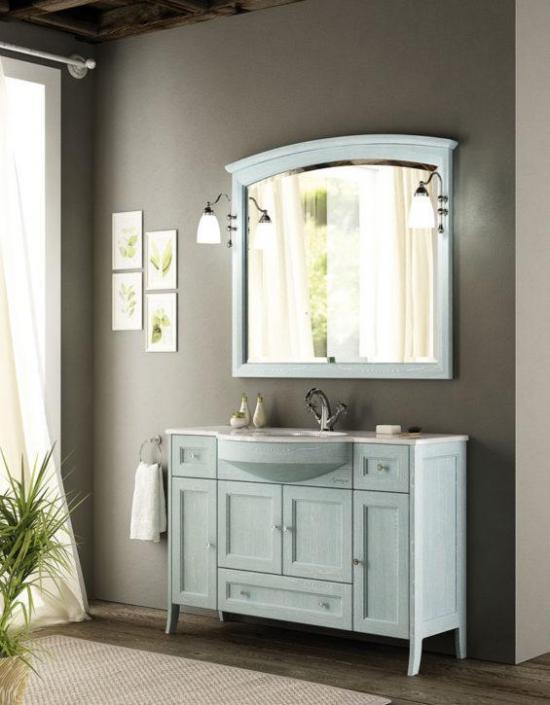 ARREDO BAGNO MOBILE COUNTRY CHIC RC01 cm.132 FINITURA DECAPE A SCELTA