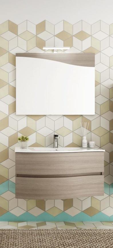 ARREDO BAGNO MOBILE FLEX 01 cm 90 SX FINITURA OLMO TERRA