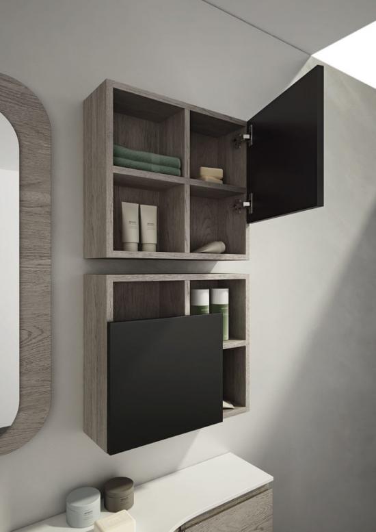 ARREDO BAGNO MOBILE FREEDOM FC01 ROVERE GESSATO GRIGIO cm 155 LAVABO OCRITECH