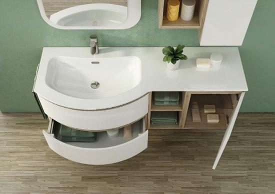 ARREDO BAGNO MOBILE FREEDOM FC05 cm 130 TOP POLITEK - LACCATO BIANCO LUCIDO