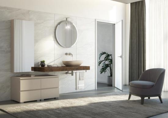ARREDO BAGNO MOBILE FREEDOM FL 17 cm 190 TOP MASSELLO ABETE E LACCATO CANAPA OPACO