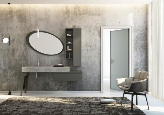 ARREDO BAGNO MOBILE FREEDOM F24 cm 177 TOP GRESS ARDESIA - LACCATO GRIGIO OPACO