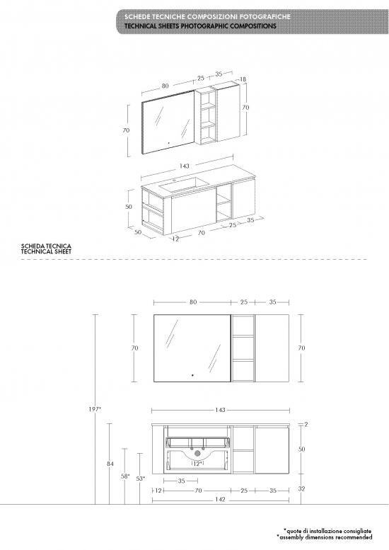 ARREDO BAGNO MOBILE FREEDOM FL19 cm 142 FINITURA ROVERE GESSATO GRIGIO E GRIGIO BROMO OPACO