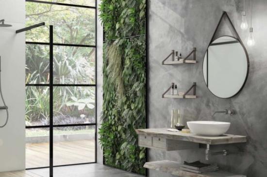 ARREDO BAGNO MOBILE LIFE 03 CASTAGNO GRIGIO OSSIDATO cm 140 LEGNO MASSELLO
