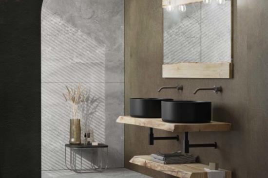 ARREDO BAGNO MOBILE LIFE 05 DOPPIO LAVABO CASTAGNO NAT.LEVIGATO CM 160 MASSELLO