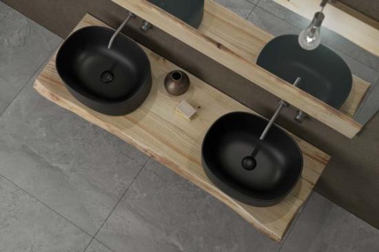 ARREDO BAGNO MOBILE LIFE 05 DOPPIO LAVABO CASTAGNO NAT.LEVIGATO CM 160 MASSELLO