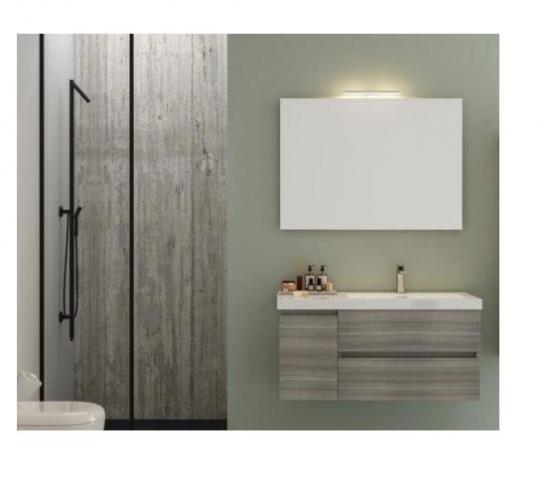 ARREDO BAGNO MOBILE FLEX 01 cm 90 SX FINITURA OLMO TERRA