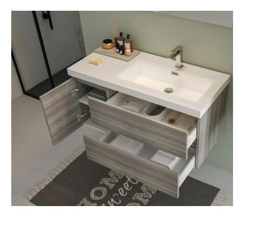 ARREDO BAGNO MOBILE FLEX 01 cm 90 SX FINITURA OLMO TERRA