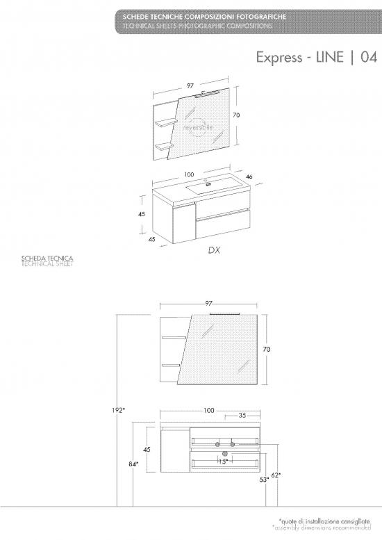 ARREDO BAGNO MOBILE LINE 04 LUI E LEI cm.100 +100 FINITURA EUCALIPTO GRIGIO