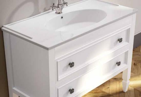 ARREDO BAGNO MOBILE PROVENCE PRO107B1  CM 107 LACCATO BIANCO OPACO RAL9003