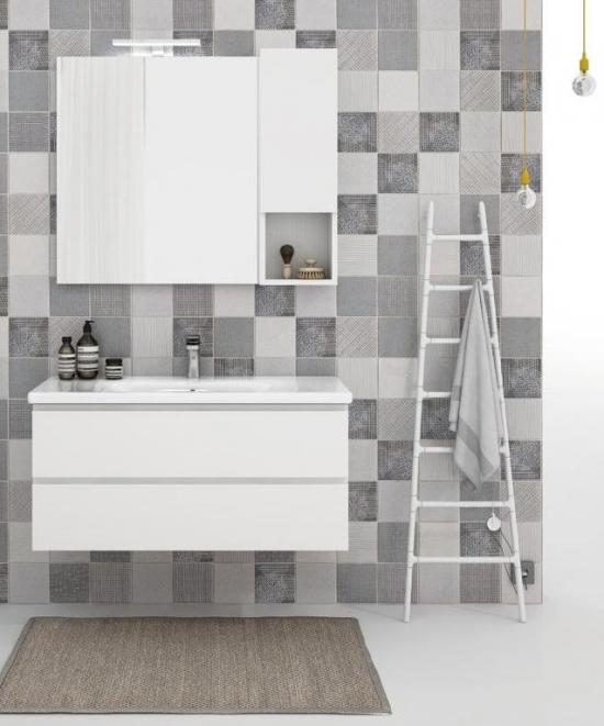 ARREDO BAGNO MOBILE SOFT 07 cm.100 FINITURA BIANCO LARIX