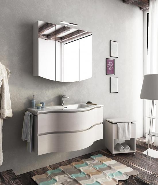 ARREDO BAGNO MOBILE URBAN BROADWAY B13 cm 105 TRANCHE ROVERE BIANCO O ALTRE FINITURE