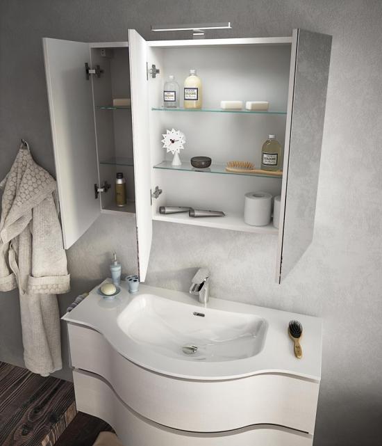 ARREDO BAGNO MOBILE URBAN BROADWAY B13 cm 105 TRANCHE ROVERE BIANCO O ALTRE FINITURE