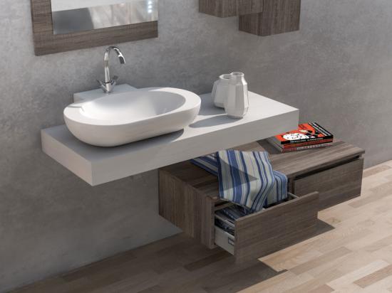 ARREDO BAGNO MOBILE URBAN UC02 TRANCHE ROVERE CHIARO E SCURO