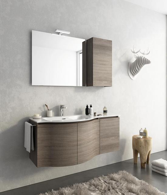ARREDO BAGNO MOBILE URBAN Comp9 cm.121 TRANCHE' ROVERE SCURO