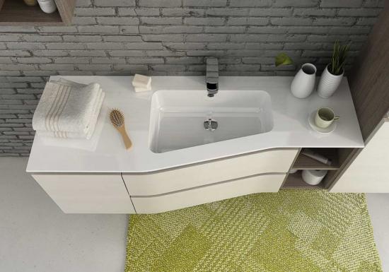 ARREDO BAGNO MOBILE URBAN UC10 cm 166 TRANCHE ROVERE SCURO E BIANCO