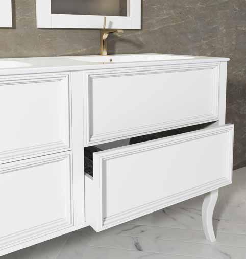 ARREDO BAGNO MOBILE VINTAGE V141  CM 141 LACCATO BIANCO OPACO RAL9003