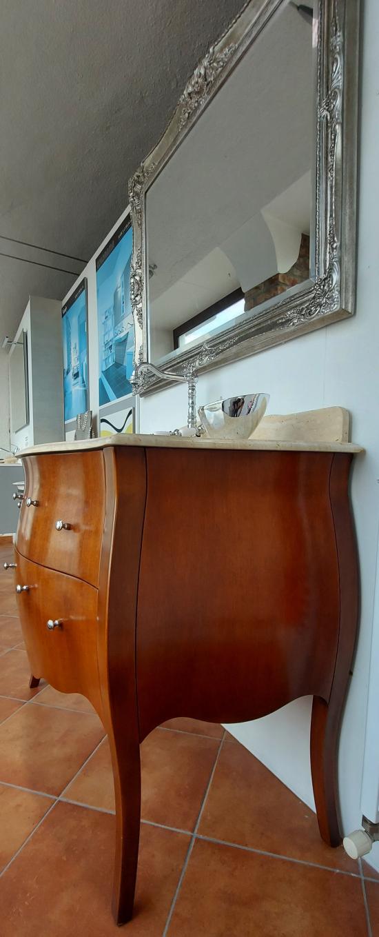ARREDO BAGNO MOZART 104 MASSELLO LEGNO FIN.NOCE  SPECCHIO ARGENTO ANTICATO