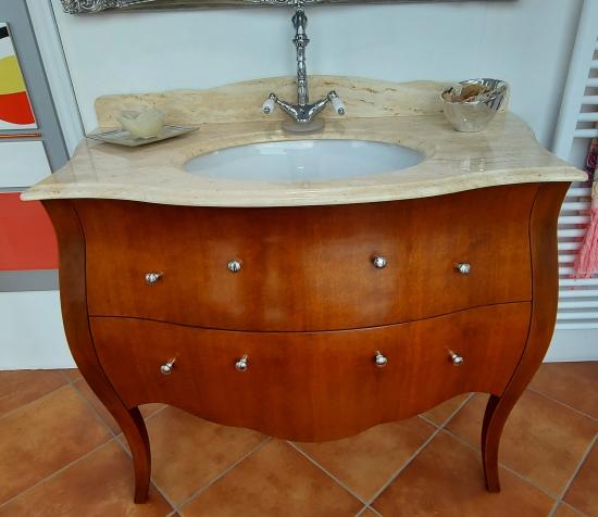 ARREDO BAGNO MOZART 104 MASSELLO LEGNO FIN.NOCE  SPECCHIO ARGENTO ANTICATO