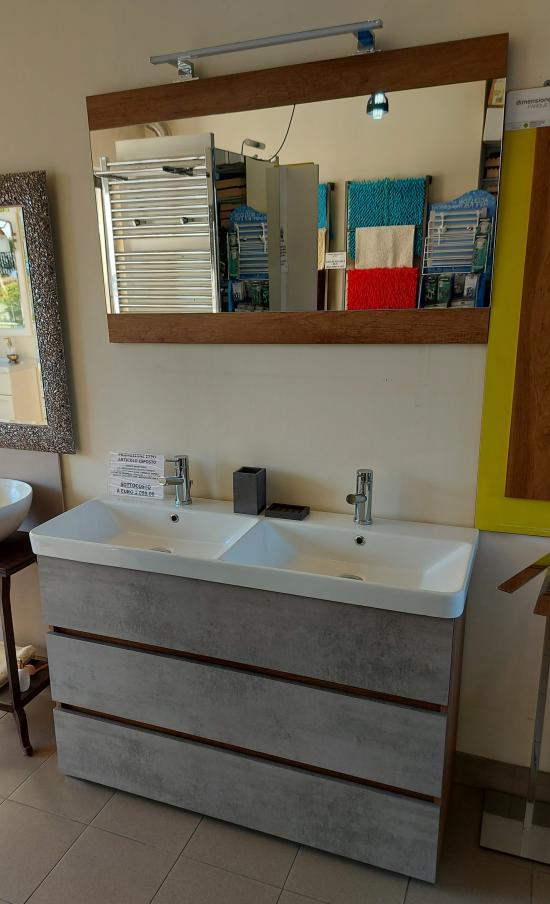 ARREDO BAGNO PROMO EXPO! MOBILE BAGNO SOHO S35 DOPPIO LAVABO 120 ROVERE CEMENTO