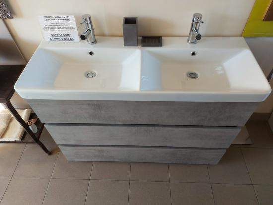 ARREDO BAGNO PROMO EXPO! MOBILE BAGNO SOHO S35 DOPPIO LAVABO 120 ROVERE CEMENTO