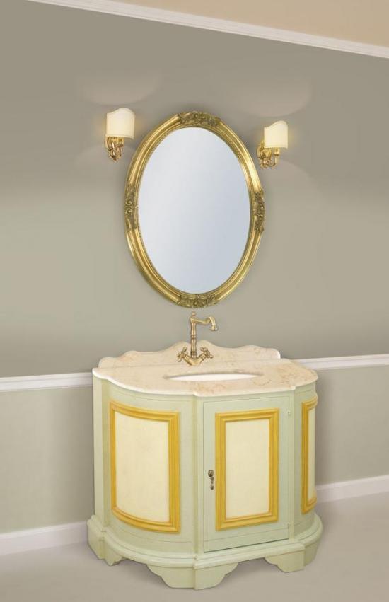 ARREDO BAGNO TINTORETTO 110 DECORATO LEGNO MASSELLO