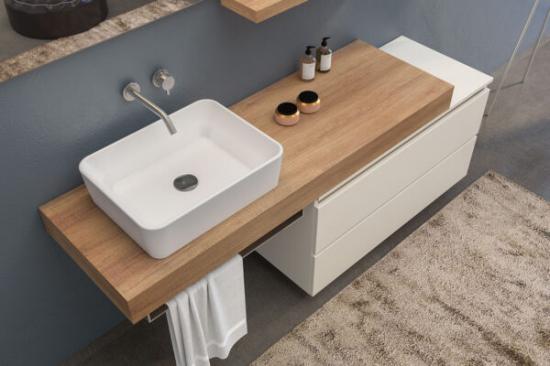 ARREDO BAGNO URBAN UC13 CM 170 FINITURA ROVERE NODATO E LACCATO BIANCO OPACO