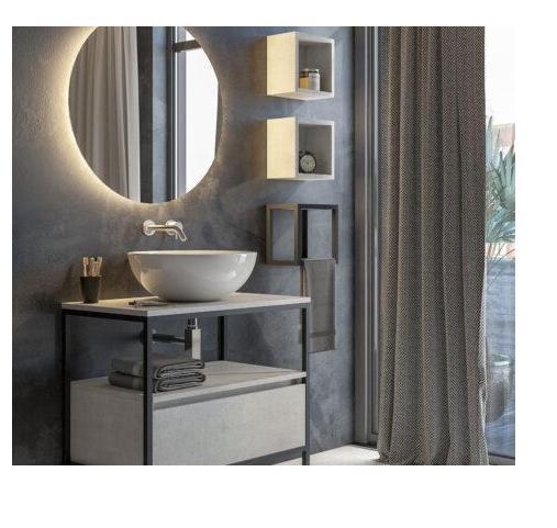 ARREDO BAGNO URBAN US01 CM 75 FINITURA CEMENTO