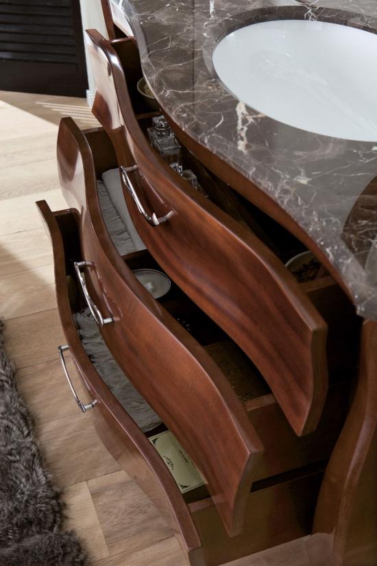 ARREDO BAGNO VINTAGE02 cm.108 FINITURA NOCE TOP MARMO