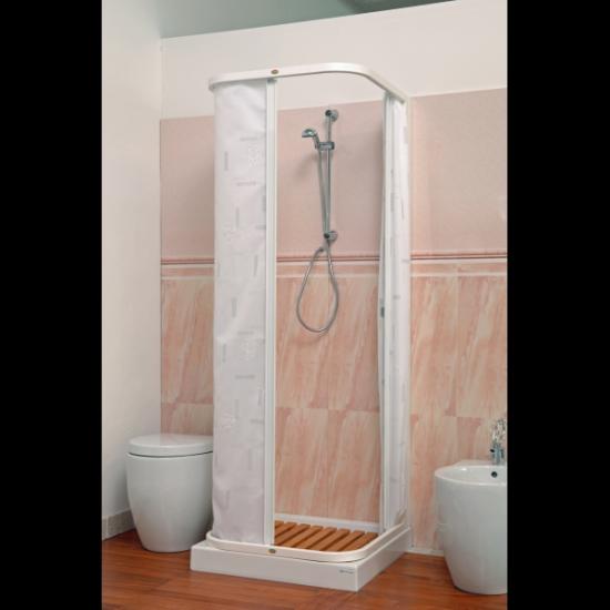 BOX DOCCIA 3 LATI 70X90X70 TELAIO ALLUMINIO BIANCO LAVABILE IN LAVATRICE