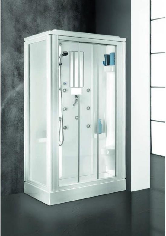 BOX DOCCIA IDROMASSAGGIO TERMOSTATICO RETTANGOLARE 100x80 VESUVIO MADE IN ITALY