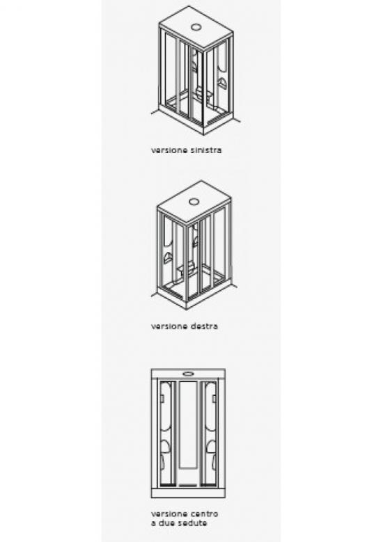 BOX DOCCIA CABINATO IDROMASSAGGIO RETTANGOLARE 100x80 VESUVIO MADE IN ITALY