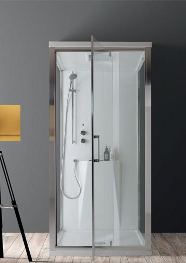 BOX DOCCIA MULTIFUNZIONE CENTRO PARETE 80x100 MULTIPLA COLACRIL MADE IN ITALY