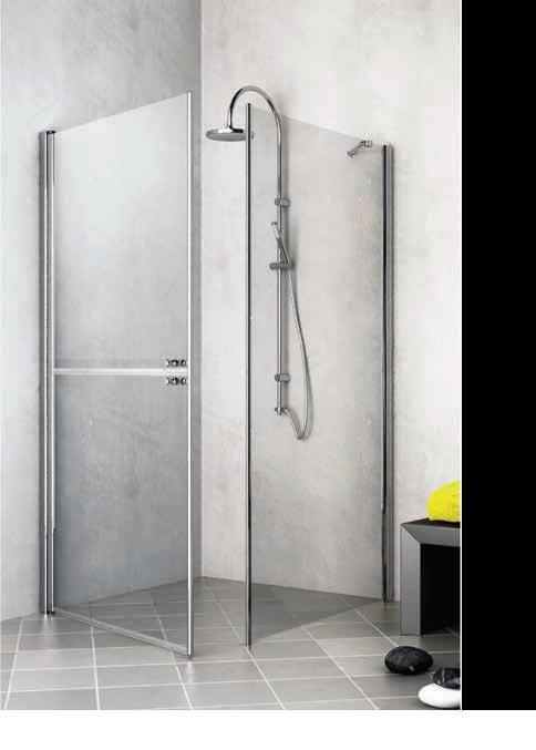 BOX DOCCIA QUADRATO DISABILI OPEN CM.90X90 H.190 DUE ANTE-FISSO CRISTALLO SP.6MM